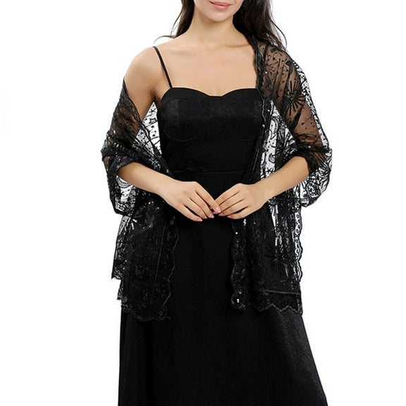 Sequin Glitter Beaded Shawl Scarf Wrap Formal Evening Party Prom Wedding