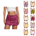 thumbnail image 1 of Sequin Glitter Bodycon Mini Skirt With Reflective Metallic Shine For Night Out Party And Club Wear, 1 of 5