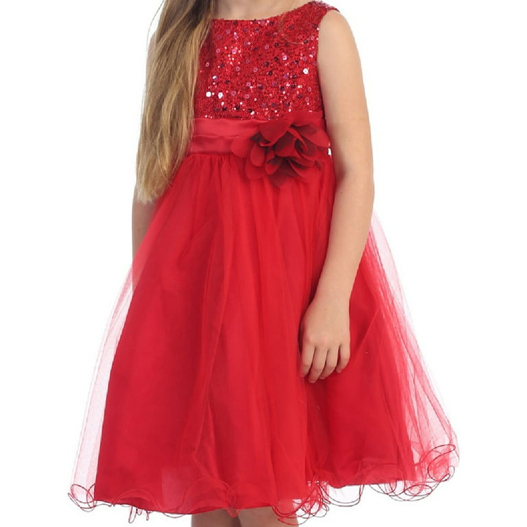Tulle Flower Girl Dresses | Red Outfit (Size: 12 Months)