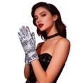 thumbnail image 1 of Sequin Gloves, Sparkly Glitter Gloves Dance Mittens for Masquerade White One Size, 1 of 4