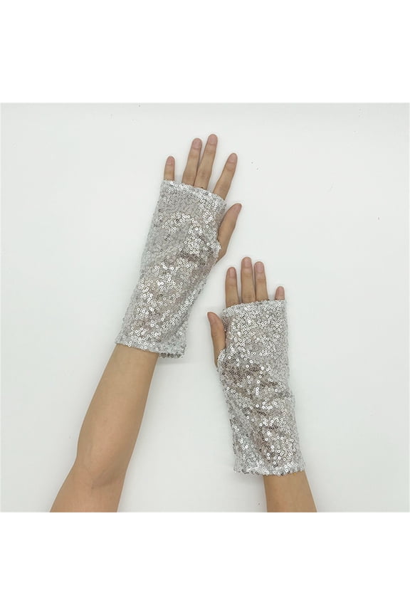 Sequin Gloves for Women, Sparkly Glitter Gloves for Party, Rave, Prom, Dance, Masquerade