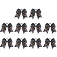 thumbnail image 1 of "Sequin Gold Cheer Bows, Handmade 10PCS Large Cheer Bows Ponytail Holder Elastic Band (Black)", 1 of 6