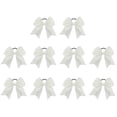 thumbnail image 1 of Sequin Gold Cheer Bows, Handmade 10PCS Large Cheer Bows Ponytail Holder Elastic Band (White), 1 of 6