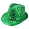 thumbnail image 1 of Sequin Hat Glitter Solid Color Dance Jazz Hat Western Retro Disco Cap Unisex Costume Cap for Women Men Party Supplies, 1 of 3