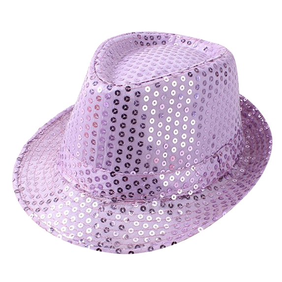 Sequin Hat Glitter Solid Color Dance Jazz Hat Western Retro Disco Cap Unisex Costume Cap for Women Men Party Supplies