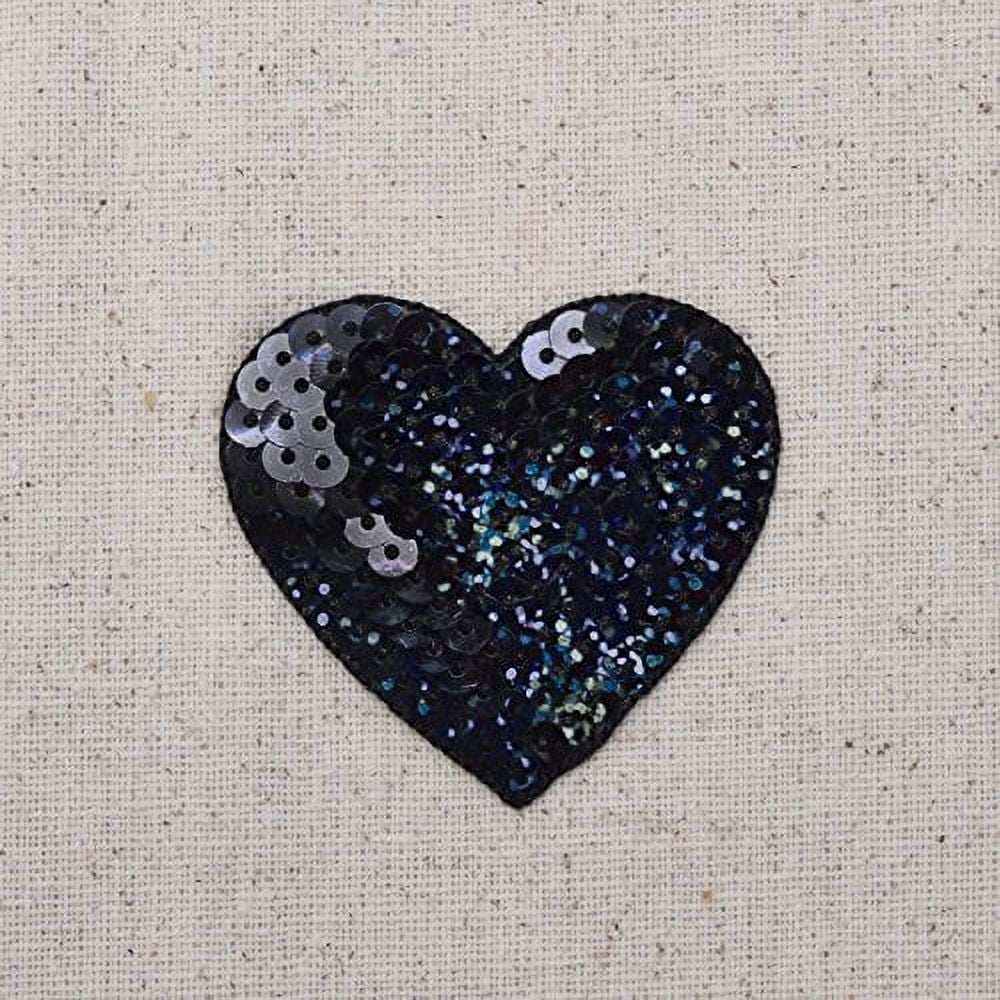 Rainbow With Hearts Sequin Applique/Patch - Red Multi - Trims By The Yard