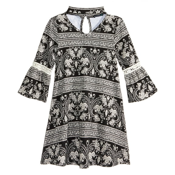 Sequin Hearts Girls Dress (10, Black)