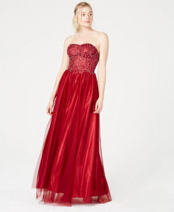 sequin hearts strapless dress Sherionne - Strapless Sequin Heart Mini Mesh Dress