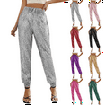 thumbnail image 1 of Sequin Joggers Pants High Waist Stretchy Sequin Shiny Party Pants Clubwear Carnival Performance Outfit Women Sweatpants, 1 of 8