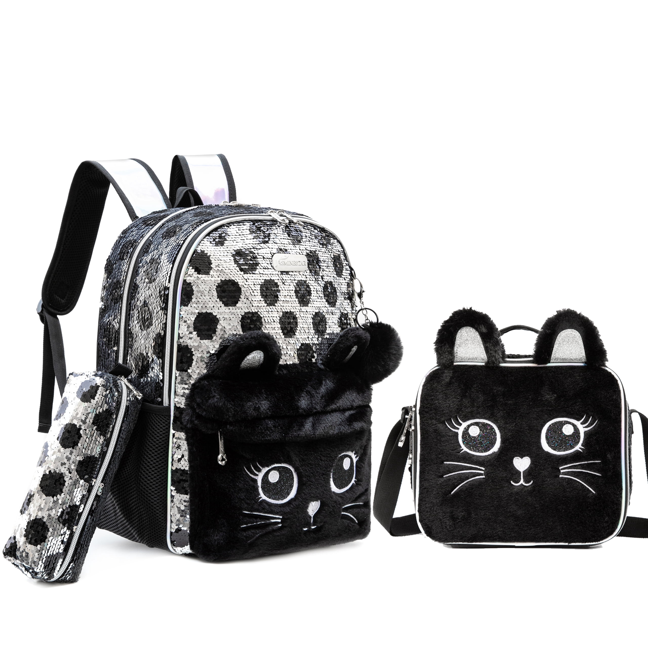 Sequin Kids Backpack for School Backpacks for Girls with Lunch Box ...