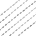thumbnail image 1 of Sequin Link Chain, 2 Meters/6.56 Ft White Silver Plated Flat Oval Link Chains Necklace Chains Bulk for Jewelry Making, 1 of 6