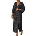 thumbnail image 1 of Sequin Maxi Wrap Dress for Women V-Neck Glitter Clubwear Party Outfits Dresses, 1 of 5