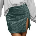 thumbnail image 1 of Sequin Midi Skirt for Women Sparkly Elegant Nightclub Party Performance Outfit Disco Fashion Style Dark Green S, 1 of 7