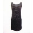 thumbnail image 1 of Sequin Mini Party Bodycon Dress Draping Lace Up back Stretchy Art Deco Tank Dress, 1 of 1