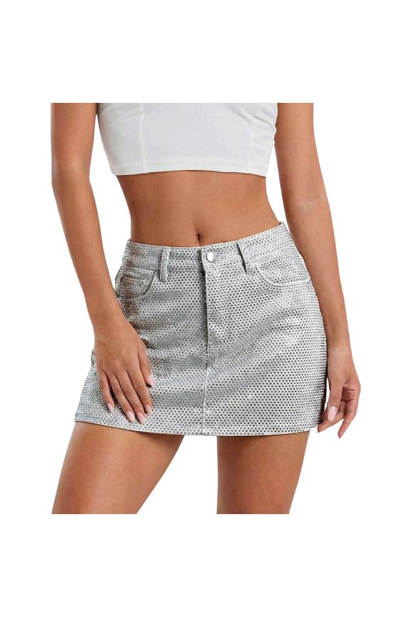 Sequin Mini Skirt Glitter Disco Rave Outfits Skirts for Women