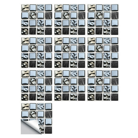 Sequin Mosaic Tile Wall Sticker Wall Decal, 1 Set Of 10Pc Wall Sticker(Pvc, One Size)