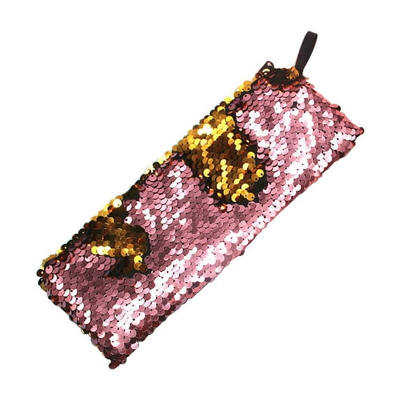 Sequin Pencil Case - Stylish Multi-Color Storage Bag for Stationery and Accessories