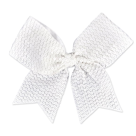 Sequin Performance Hair Bow Seq Wht
