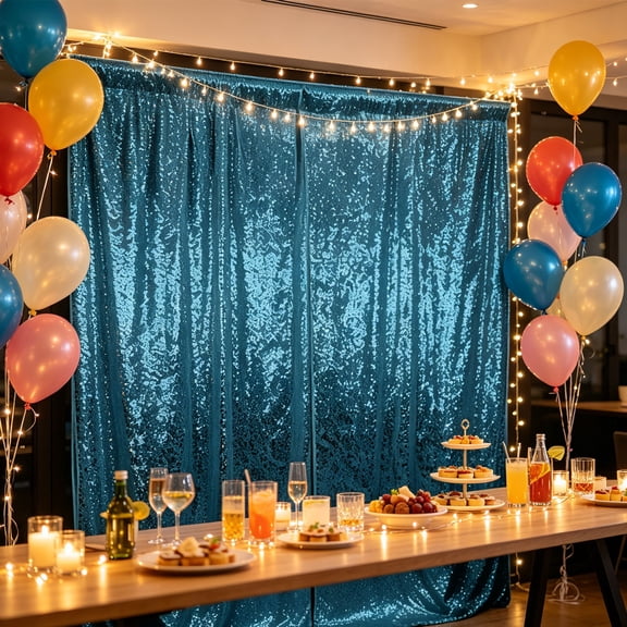 Sequin Photo Booth Backdrop, 24x118 Inch Glitter Party Backdrop Curtain, Multiple Colors Available for Wedding Anniversary Birthday Party Photo Booth Event Decorations