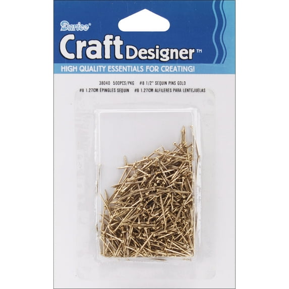 Sequin Pins-Gold - Size 8 500/Pkg