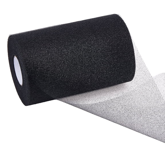 Sequin Polyester Mesh Fabric for Tutu Skirt Silver 15x0.01cm 50 yards/roll for DIY