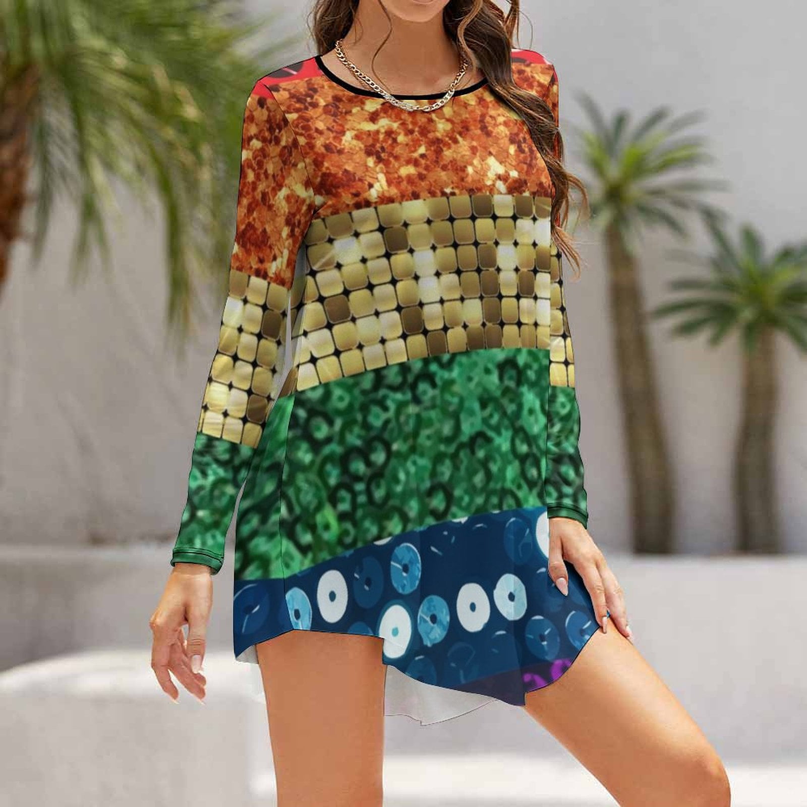 Sequin Print Pride Flag Evening Party Dresses Midi Sexy Dress Female Sweet One Piece Dress ...