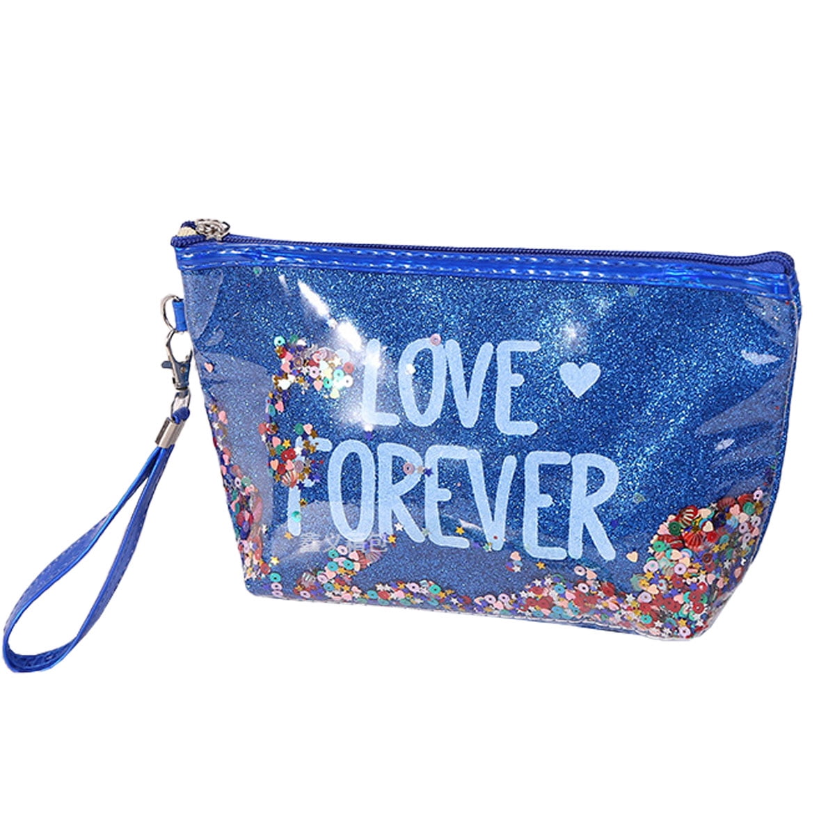 Sequin Printed Alphabet Makeup Bag Cartoon Cosmetics Toiletry Travel