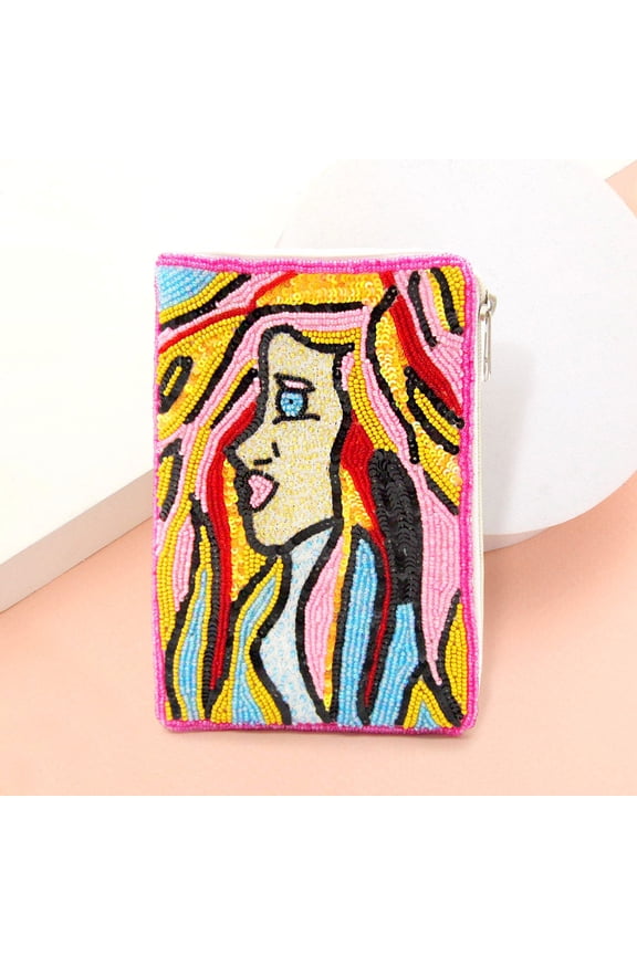 Sequin Seed Beaded Girl Crossbody Bag