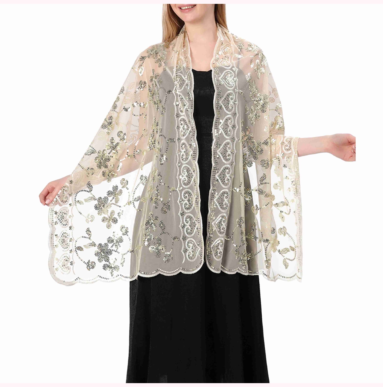 Amazon ciormis gold sparkly metallic evening shawls and wrapsgold