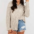thumbnail image 1 of Sequin Shirts for Women Long Sleeve Button Down Cardigan Sparkly Lapel Collar Fall Winter Jackets, 1 of 6