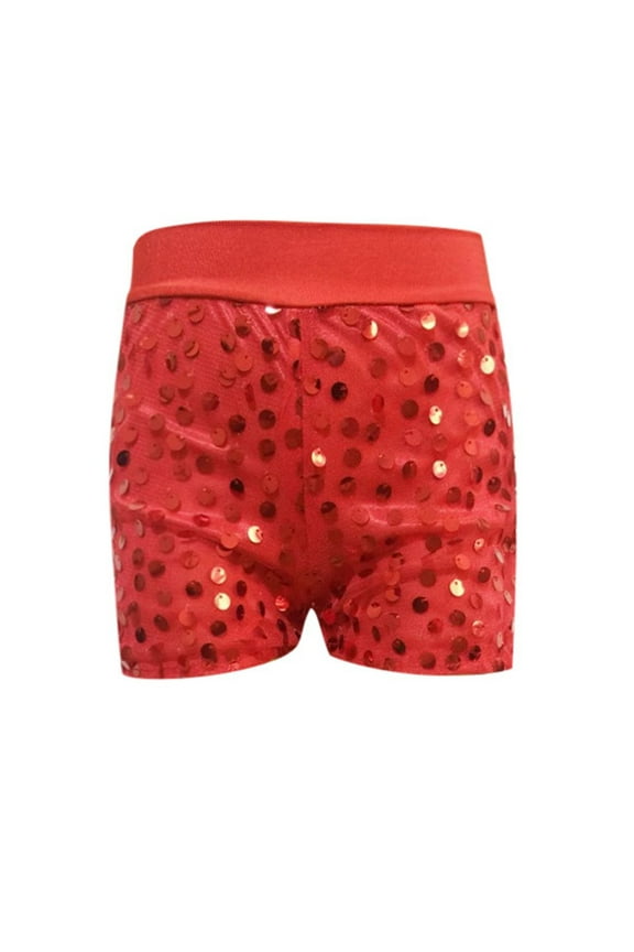 Sequin Short Pants for Boys Clearance Elastic Waist Hop Shorts Comfort Loose Fit Boys Girls Party Shorts,Red,12-14 Years