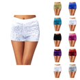 thumbnail image 1 of Sequin Shorts for Women 2026 Summer Elastic High Waist Glitter Sparkle Mini Shorts Clubwear Dancewear, 1 of 6