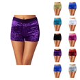 thumbnail image 1 of Sequin Shorts for Women 2026 Summer Elastic High Waist Glitter Sparkle Mini Shorts Clubwear Dancewear, 1 of 6