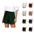 thumbnail image 1 of Sequin Shorts for Women 2026 Summer Elastic High Waist Y2k Glitter Straight Leg Sparkle Shorts Clubwear, 1 of 5