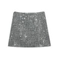 thumbnail image 1 of Sequin Skirt Skirt Women Slim Hottie A Word Skirt Plaid Womens Long Skirts Flare Skirt Hot Mini Skirt Jean Skirt for Women Stretchy Bed Skirt for Adjustable Bed Lingerie Skirt Skirt Shorts Side Slit, 1 of 2