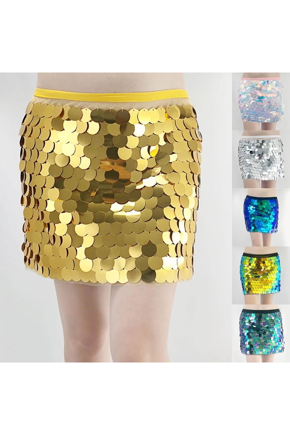 Sequin Skirt for Women Carnival Belly Dance Hip Scarf With Fringe Circular Sequins Waist Chain Practice Performance Yoga Womens Skirts GD1