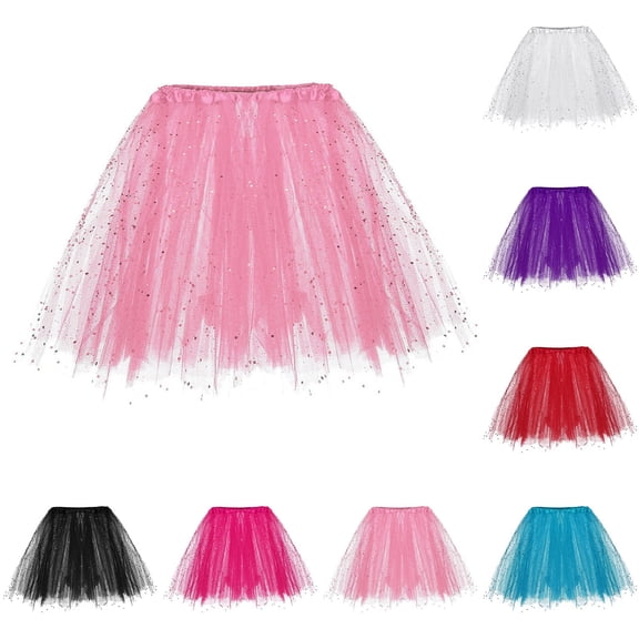 Sequin Skirt for Women Carnival Europe The United States Three Layer Tutu Adult Half Shaggy Highlights Glitter Hot Womens Skirts Blue