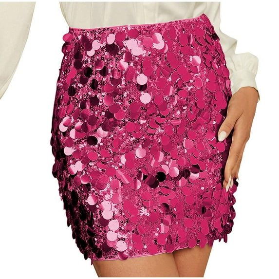 Sequin Skirt for Women Sparkly Mini Skirt Party Night Out Glitter Stretchy Bodycon Skirts