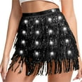 thumbnail image 1 of Sequin Skirts for Women LED Shining Fringe Ruffle Flowy A-Line Short Skirts for Juniors Performance, 1 of 6