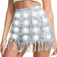 thumbnail image 1 of Sequin Skirts for Women LED Shining Fringe Ruffle Flowy A-Line Short Skirts for Juniors Performance, 1 of 6