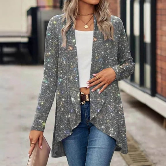 Sequin Solid Color Fashion Casual Irregular Coat Button Trench Coat Women Buttons for Coats Tan Womens Winter plus Size Coats Winter Coat plus Size Women Womens plus Size Wool Coats Petite Wool Trench