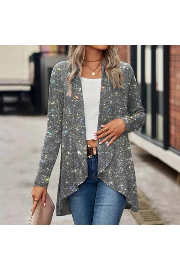 Sequin Solid Color Fashion Casual Irregular Coat Winter Coats for Women plus Coat for Women plus Size Hooded Jacket Women Lane Coats And Jackets plus Size Western Wear Womens Overcoat plus Size Winter