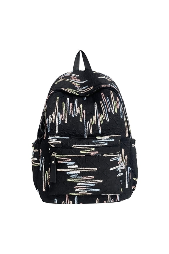 Sequin Sparkly Daypack With Plush Zipper Pull, Cute Lightweight Large Capacity Backpack For Daily Use (Black)