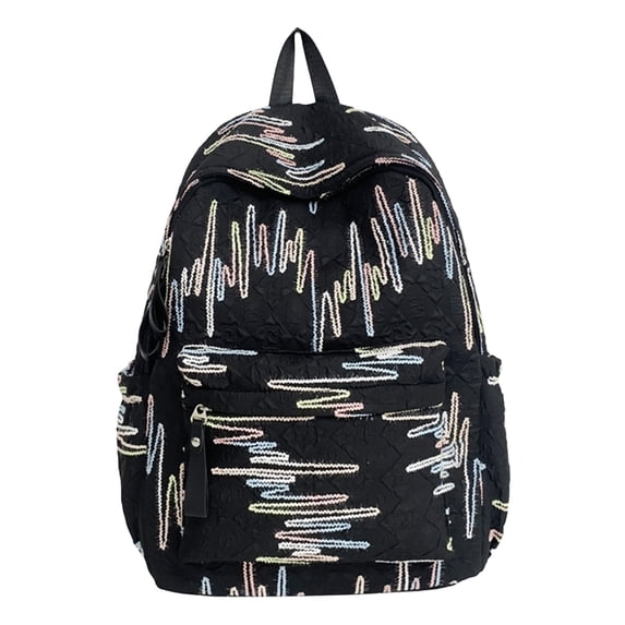 Sequin Sparkly Daypack With Plush Zipper Pull, Cute Lightweight Large Capacity Backpack For Daily Use (Black)
