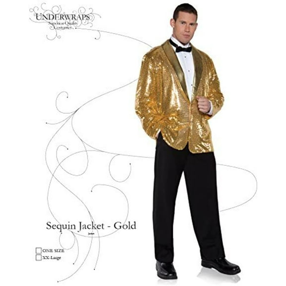 Gold Sequin Jacket Adult Costume Size