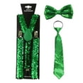 thumbnail image 1 of Sequin Suspenders Sequined Suspenders & Bow Tie Set Adjustable Straps Rave Outfit Accessories Stage Performance Costume Jazz Dancewear Party Suspender Accessory, 1 of 1