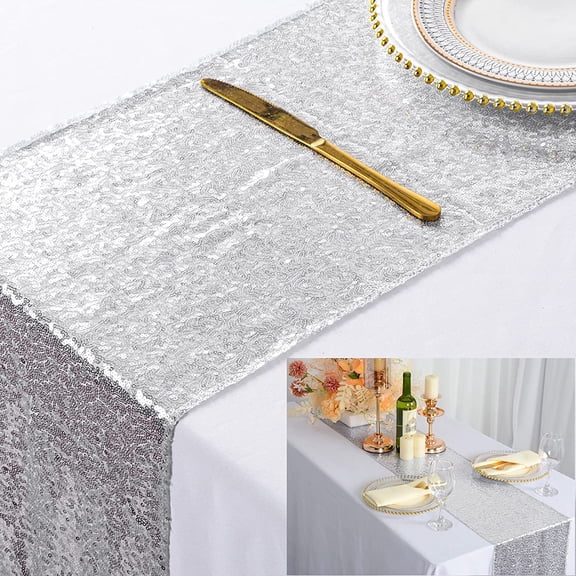 Sequin Table Runner Sparkly Metallic Sequin Runner for Wedding Party Dinner Reception, Event Bridalwedding Runner, Birthday Party, Dinner Party