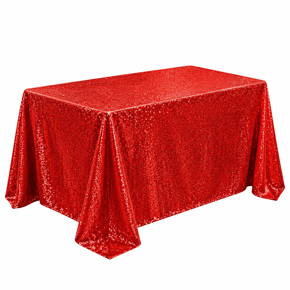Sequin Tablecloth 47.24 x 47.24 Inches, Sparkling Polyester Table Cover for Wedding Birthday Party Events, Glitter Decorative Table Linen for Halloween Thanksgiving Christmas Home Decor
