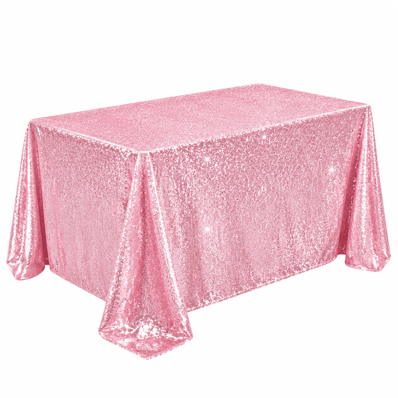 Sequin Tablecloth 47.24 x 47.24 Inches, Sparkling Polyester Table Cover for Wedding Birthday Party Events, Glitter Decorative Table Linen for Halloween Thanksgiving Christmas Home Decor