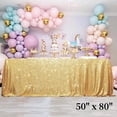 thumbnail image 1 of Sequin Tablecloth, 50x80in Rectangle Sequin Tablecloth for Party Cake Dessert Table Exhibition Events, Gold, 1 of 6
